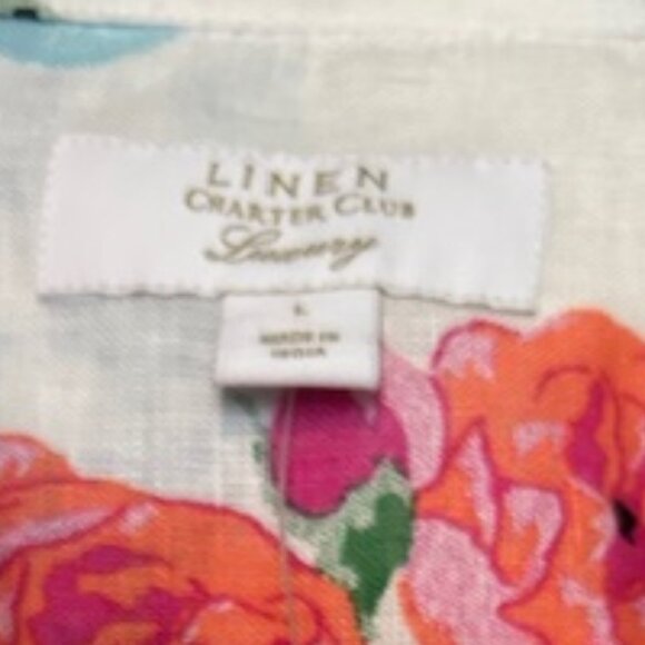 NWT Charter Club 100% Linen Top - Size L - Picture 2 of 5
